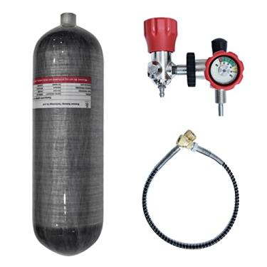 Imagem de TUXING Tanque HPA de fibra de carbono de 6,8L, tanque de ar PCP 4500psi, tanque de ar para tanque de ar PCP, pistola de ar, paintball, estação de enchimento