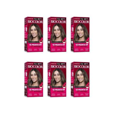 Imagem de Coloraçao Biocolor Creme 7.1 Louro Cinza Medio-Kit C/6Un