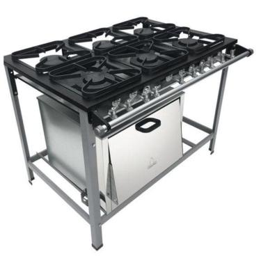 Imagem de Fogao 6B M-15 M/m Top 30X30 Perfil 5Cm C/ Forno Kit - Metalmaq