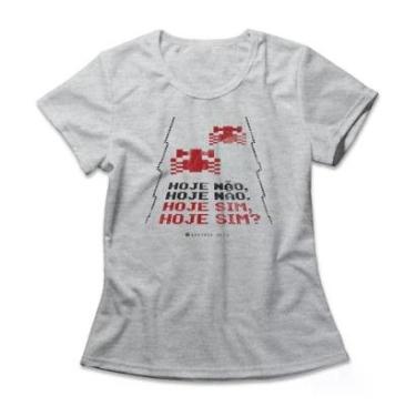 Imagem de Camiseta Feminina Hoje Sim Studio Geek Casual Mescla Cinza-Feminino