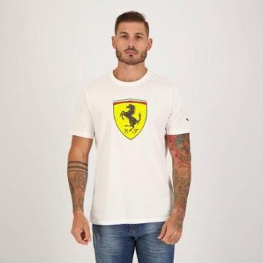 Imagem de Camiseta Puma Scuderia Ferrari Race Big Shield Colored Branca-Masculino