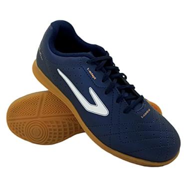 Imagem de Chuteira Futsal Masculina Topper Boleiro 5 Sintético Para Quadra Resistente Marinho 3320003