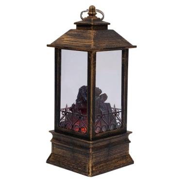 Imagem de Luminária Decorativa Lamparina Lampião Antigo Vela Led 20cm