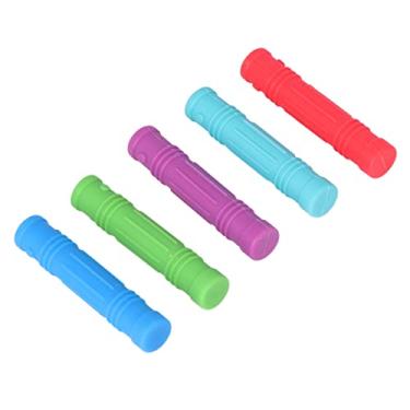 Imagem de 5 Pçs Baby Mordedor Silicone Seguro Soft Grip Treinamento de Força Porta Lápis Dentição Stickther Silicone Seguro Soft Grip Mordedores Chupetas, Mordedores e Alívio de Dentição
