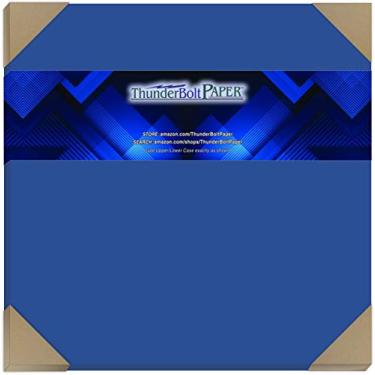 Imagem de Álbum de scrapbook 50 azul real brilhante 65# 30,5 x 30,5 cm (12 x 12 polegadas) | Tamanho da capa - 65Cover/45Bond cartolina leve - Superfície de papel lisa para impressão brilhante