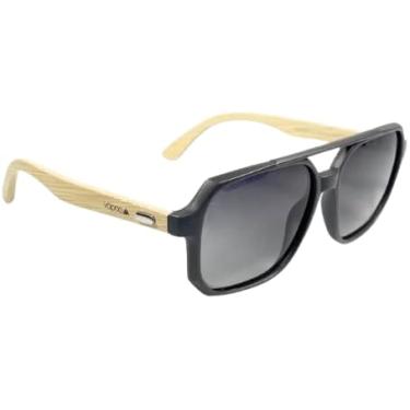 Imagem de ?culos de Sol Polarizado Bambu Madeira Masculino Vopoo - Rio (CINZA)