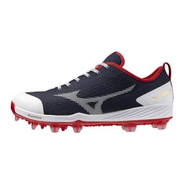 Imagem de Mizuno Tênis de beisebol masculino Dominant 4 TPU, Azul-marinho/vermelho, 44