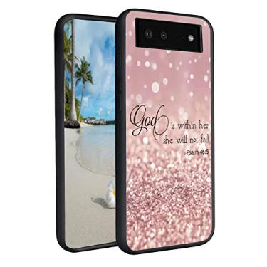 Imagem de Capa para celular Google Pixel 6, ultrafina à prova de quedas, macia e suave, de silicone líquido, adequada para Google Pixel 6 de 6,4 polegadas, citações do Salmo 46:5