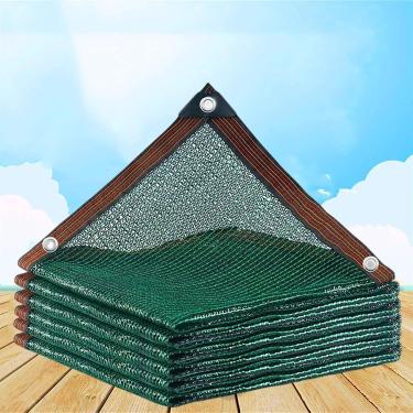Imagem de Rede de malha solar verde 40%, rede de sombra com ilhós, borda gravada, fácil de instalar, rede resistente a UV para plantas de flores de jardim, pano de sombra de estufa, 5X10M