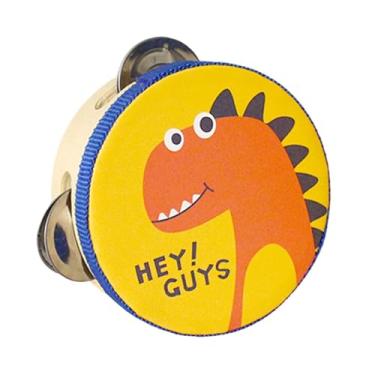 Imagem de Deevoka Pandeiro de madeira Pandeiro de mão Tambor Sino Instrumento musical Pandeiro de fileiras duplas para festa Concerto Jogo Brinquedos Crianças, Garota, 10cm