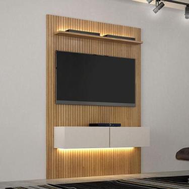 Imagem de Home Suspenso Frisado Ambiente Curitiba 1344 Cinamomo Off White com Le