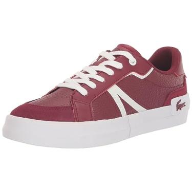 Imagem de Lacoste Tênis feminino L001, Branco/Dk Purp/Branco, 9
