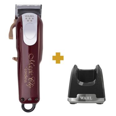Imagem de Kit Máquina de Cortar Cabelo Wahl Magic Clip Cordless Bivolt + Base carregadora Premium Bivolt Wahl 8148L1-1