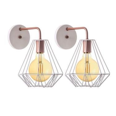 Imagem de Kit 2 Arandelas Interno Aramado Cristal 24cm Decorações - IDEALLUME, B