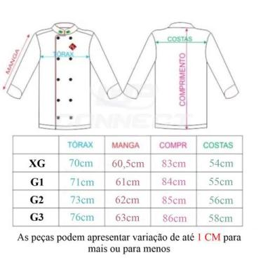 Imagem de Kit Chef Dólmã Plus Size Branco Avental e Bandana Preta - Wp Confecçõe