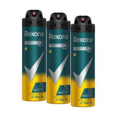 Imagem de Kit 3 Desodorantes Antitranspirantes Rexona Men V8 150 ml
