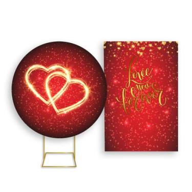 Imagem de Painel De Festa Redondo 1,50x1,50 + Painel Vertical 1,50x2,20 - Casame