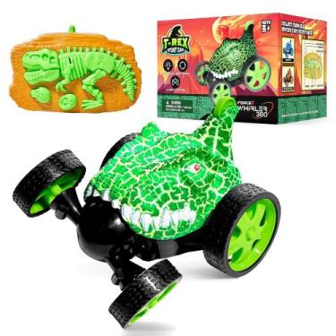 Imagem de Carro de Controle Maluco Recarregável com Luz T-Rex Infantil - Barcelo