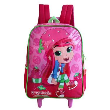 Imagem de Mochila Escolar De Rodinhas Infantil Juvenil Da Moranguinho - Luxcel, 