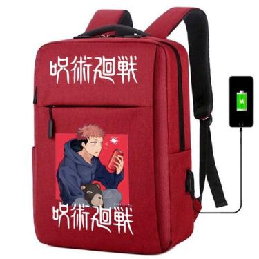 Imagem de Mochila USB Escolar Estampa Infantil Anime Jujutsu Notebooks, Trabalho