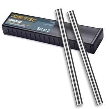 Imagem de POWERTEC Lâminas de plaina manual de carboneto de 12838 de 12 cm para Powertec HP1005, WEN 6534 - Conjunto de 2