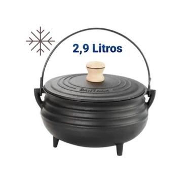 Imagem de Panela Caldeirão Tripé Ferro 2,9 Litros Com  Tampa De Ferro  Postagem 