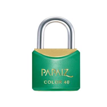 Imagem de Cadeado com Chave 40mm Latão Verde Color Line Papaiz