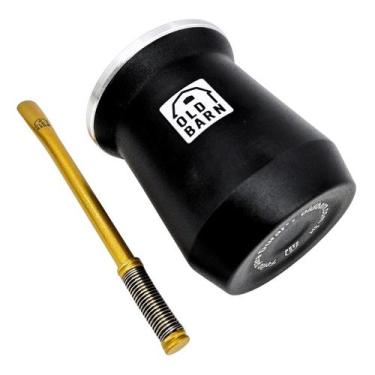 Imagem de Kit Tereré Old Barn Cuia De Alumínio 300ml Preta Bomba De Inox  Dourad