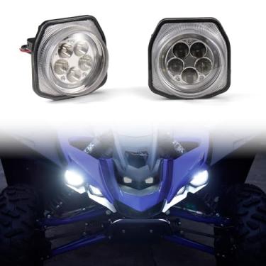 Imagem de AUPOWER Faróis de LED para acessórios Yamaha YXZ 1000R 16-21, farol alto e baixo DRL lâmpadas de luz frontal para Yamaha Wolverine X2 X4 850 (2 peças) 2018-2021