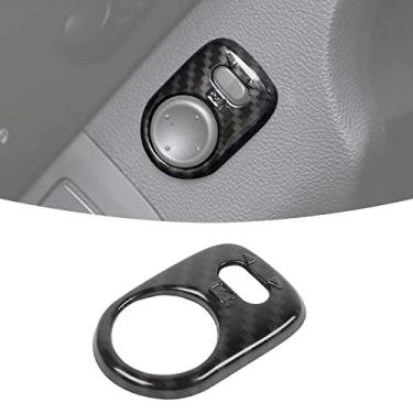 Imagem de Jimen Compatível com Chevrolet Camaro 2010-2015, acabamento da tampa do botão de ajuste do espelho retrovisor (fibra de carbono)