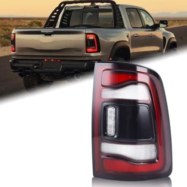 Imagem de KAMDKI Luz traseira tipo LED RH com recurso de ponto cego adequada para Dodge Ram 2500 3500 com acabamento preto do lado direito do passageiro 68361722AH CH2801224 Módulo não incluído