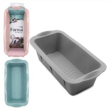Imagem de Forma Assadeira Silicone Antiaderente 25x12x6,5cm-  Cores Sortidas - C