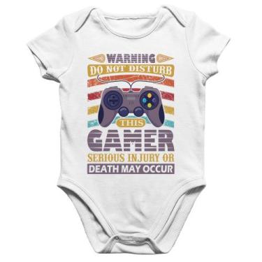 Imagem de Body Bebê Algodão Do Not Disturb This Gamer - Foca na Moda, Branco, P