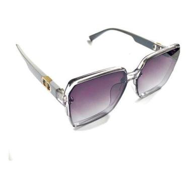 Imagem de Oculos De Sol Feminino Retangular Uv400 Blogueira Moda Praia - ALRA SE