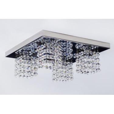 Imagem de Lustre Plafon Cristal 30cm Quadrado 474/30 - IluminaMundo, 0