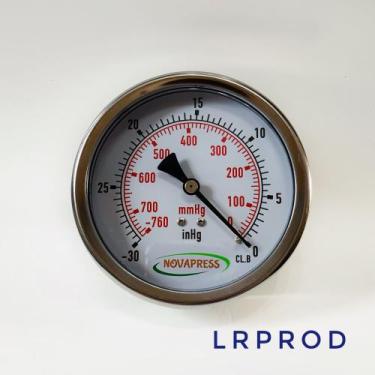 Imagem de Vacuômetro horizontal - diam.100mm (4 ) com escala de -30 inHg x -760 