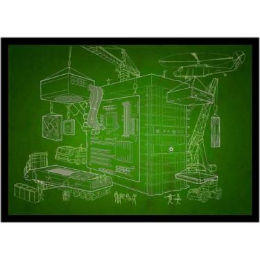 Imagem de Quadro Decorativo Informática Abstrato Tecnologia Computação Lojas Sal