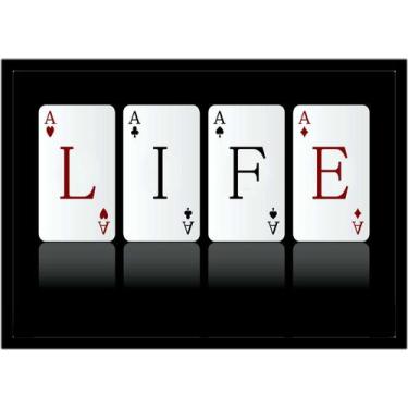 Imagem de Quadro Decorativo Jogos Baralho Naipe Cartas Poker Com Moldura RC037 -