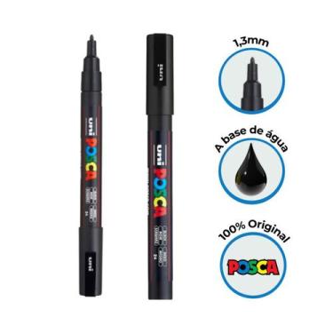 Imagem de Caneta Posca Pc-3m Fine Line Preta - Uniball