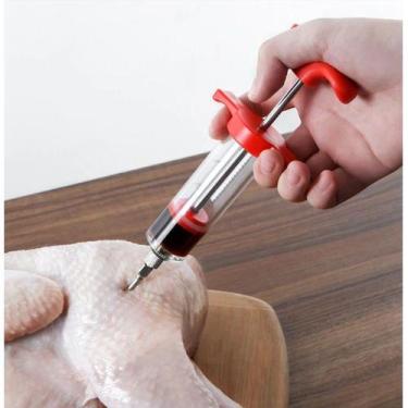 Imagem de Injetor De Temperos Seringa Churrasco Carnes Inox - novo seculo