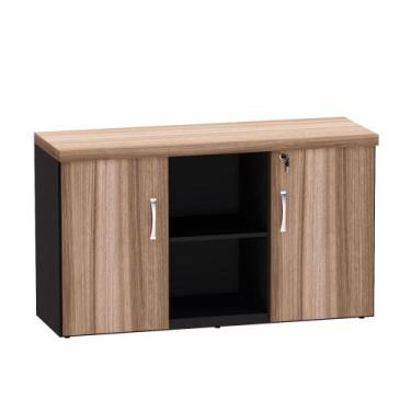 Imagem de Armário Credenza Com Prateleira PE 40 Pandin 1,20 M Walnut e Preto