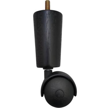 Imagem de 1 Pé de Cama Box Solteiro Casal Pés para Móveis Rodizio Peça Preto