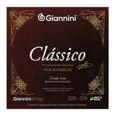 Imagem de Encordoamento para Violão Náilon Giannini Clássico Tensão Leve GENWPL 
