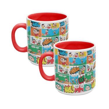 Imagem de Kit 2 Caneca 300ml Turma da Mônica Quadrinhos Colorida - Kathavento