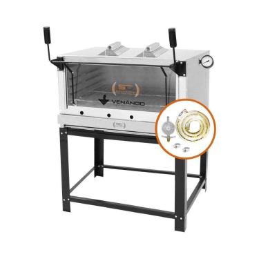 Imagem de Kit - Forno Gás Industrial Roma Inox Infravermelho Firiv90 + Kit Gás 2kg - Venâncio