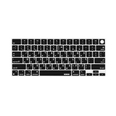 Imagem de XSKN Capa de silicone para teclado versão hebraica dos EUA serve para Apple desde 2021 lançado MacBook Air MacBook Pro 13,6 15,3 14,2 16,2 polegadas com chip M1 M2 M3 M4 e Touch ID