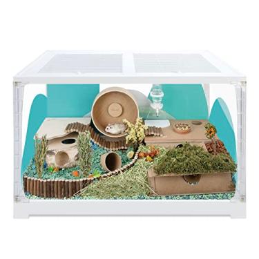 Imagem de Niteangel Gaiola para hamster da série Stacker: - terrário de vidro empilhável e grande (cerca de 558 metros quadrados) para hamster gerbils ratos Lemming Degus ou outros animais de estimação de tamanho pequeno (vidro dos quatro lados)
