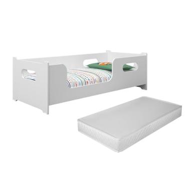 Imagem de Cama Infantil Montessoriana Meninas Meninos Baby Para Quarto De Criança Encanto Com Colchão Cor Branco Neloja