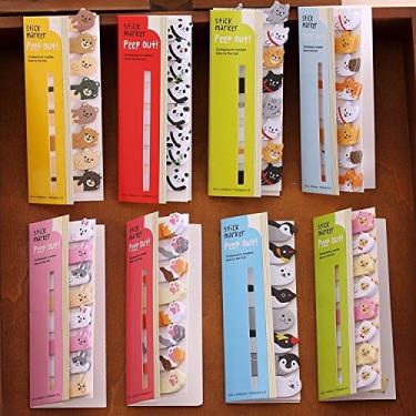 Imagem de Bloco de notas Fascolacute kawaii diy papel de anotação adesivo de desenho animado animal urso cão porco gato pinguim adesivo material escolar de escritório, pacote de