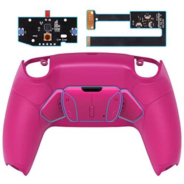 Imagem de eXtremeRate Nova Kit de Remapeamento Programável RISE4 com Cabo emborrachado rosa para controle PS5 BDM 010 e BDM 020, placa de atualização e revestimento traseiro redesenhado e 4 botões traseiros para controle de PS5